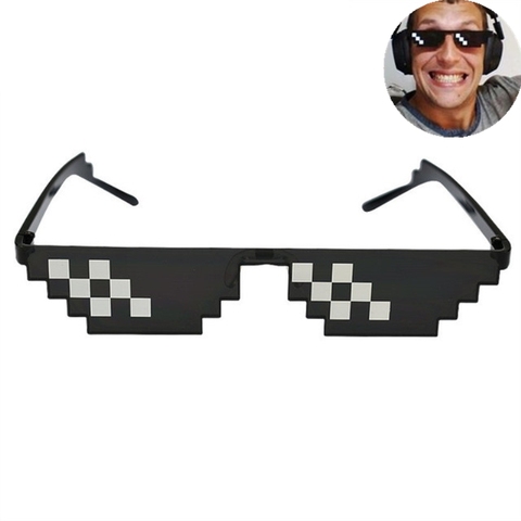 8 Bit Thug Life gafas de sol pixeladas hombres mujeres marca gafas de sol de fiesta mosaico UV400 Vintage gafas de regalo Unisex gafas de juguete ► Foto 1/6