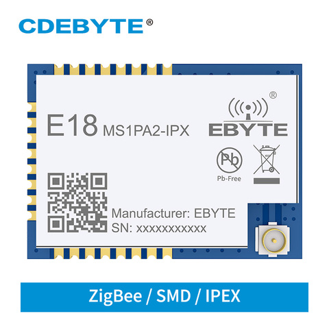 Módulo LNA ZigBee CC2530, 2,4 GHz, 20dBm, 8051, MCU, SMD, IPEX, E18-MS1PA2-IPX, transmisor y receptor de red de malla ► Foto 1/6