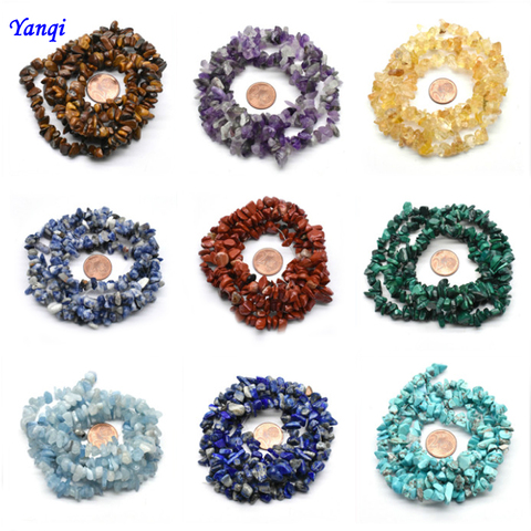 Cuentas de piedra Natural turquesas de ojo de tigre, cuentas de amatista de 5-8mm para fabricación de joyas, cuentas irregulares de grava, pulsera de 16 pulgadas ► Foto 1/6