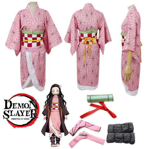 Kimetsu No Yaiba-Disfraz de Demon Slayer para niños, disfraz divertido de Halloween, Carnaval, Nezuko ► Foto 1/6