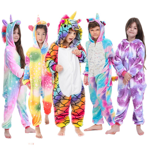 Kigumi Pijamas Panda niños niñas Unicornio pijama niños Stitch Oneises Pijamas Unicornio para 4 6 8 10 12 años traje de costura ► Foto 1/6