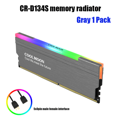 Coolmoon disipador para memoria RAM ARGB, radiador de memoria RGB, 5V 3Pin M/B SYNC, CR-D134S ► Foto 1/6