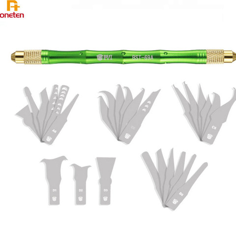 BST-69A doble-propósito manejar con 27pcs cuchillos de cuchillo de corte para iPhone móvil CPU BGA Chip quitar herramienta de palanca cuchillo reparación ► Foto 1/6