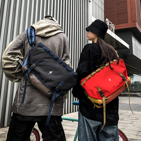 Bolso de mensajero reflectante para hombre, bandolera Oxford impermeable, bolso de viaje de hombro, grande, para ciclismo de montaña ► Foto 1/6