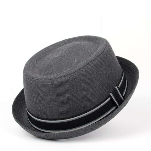 Sombrero de fieltro para hombre, sombrero plano de Pie de cerdo para caballero, papá, Bowler, Porkpie, Jazz, talla grande S, M, L, XL ► Foto 1/6