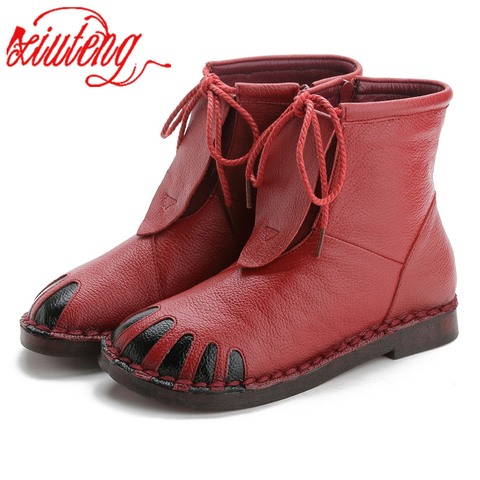 Xiuteng-Botas de nieve de piel auténtica para mujer, botines cálidos de talla grande 42, para invierno, regalo, novedad de 2022 ► Foto 1/6