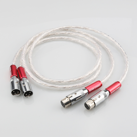 Par Liton interconexión XLR cable 6N de plata cable de Audio y Video de 1,5 M de cable XLR con Pallicc XLR cable de enchufe ► Foto 1/6