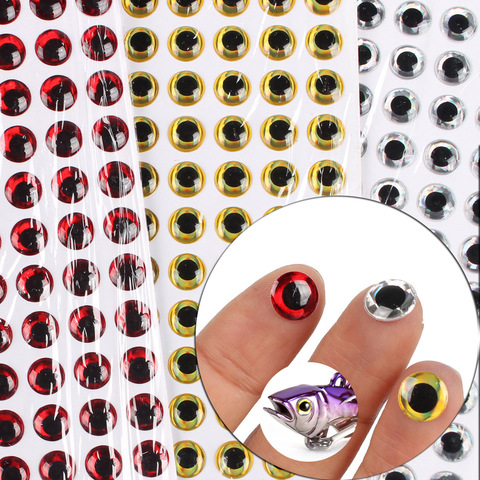 100 unids/lote 3D ojos diámetro 3mm 4mm 5mm 6mm 8mm 10mm simulación señuelo de la pesca con mosca Minnow cebo Artificial DIY ojo pesca ► Foto 1/6
