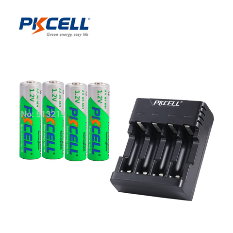 Pilas AA recargables de baja autodescarga, cargador inteligente de carga rápida para 4 Uds., AA/AAA NICD/NIMH, 4x2200MAH ► Foto 1/5