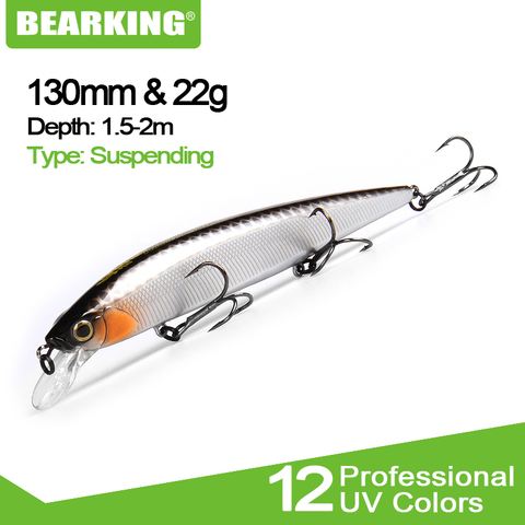 Bearking-Señuelos de Pesca duros, cebo popper de 13cm, 22g, suspensión superior, señuelos de calidad profesional ► Foto 1/6