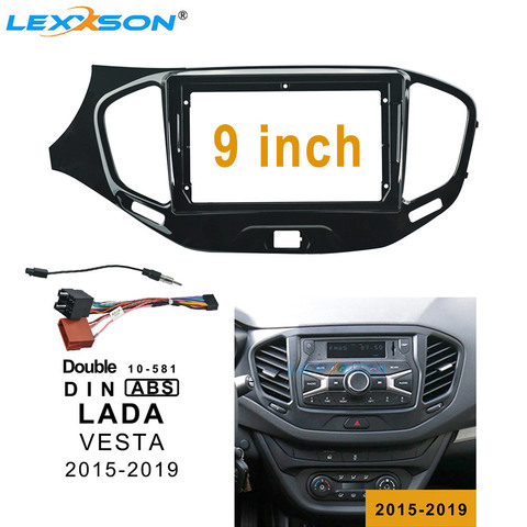 Coche de 9 pulgadas de Fascia Trim Kit para LADA VESTA 2015-2022 doble Din Dvd PVC adaptador de conexión de Audio Facia Panel tablero Marco de coche ► Foto 1/6