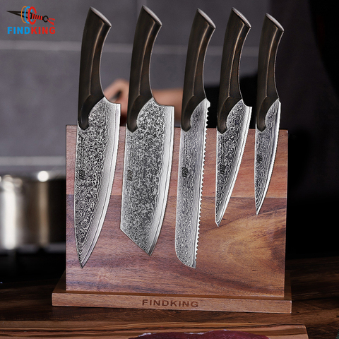 FINDKING-Juego de cuchillos de Damasco Serie Pro Cheetah, conjunto de cuchillos de madera con mango grande, 67 capas, cuchillo de cocina profesional ► Foto 1/6