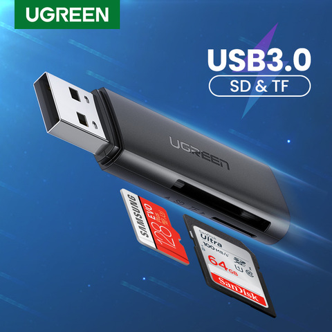 Ugreen lector de tarjeta USB 3,0 de 2,0 SD Micro SD tarjeta de memoria TF adaptador para ordenador portátil accesorios Multi Smart lector de tarjeta ► Foto 1/6