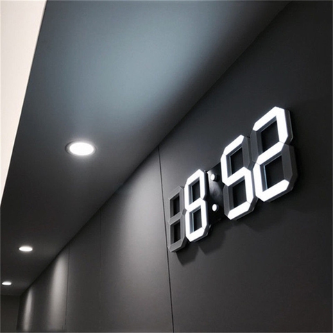Reloj de pared LED 3D de calidad, reloj de pared Digital moderno para mesa, reloj despertador de escritorio, luz nocturna, reloj de pared para el hogar y la sala de estar ► Foto 1/6
