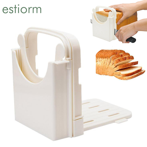 Rebanador de pan plegable, guía de corte de pan ajustable para el hogar, rebanador/cortador de pan tostado, máquina rebanadora de pan, blanco ► Foto 1/6