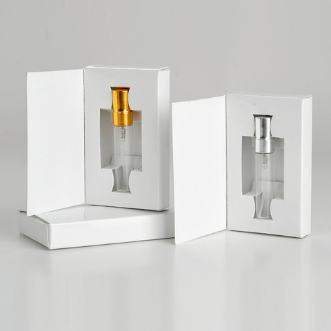 Atomizador de perfume, botella de vidrio con embalaje personalizables y cajas de papel de atomizador, 5ml, 20 unids/lote ► Foto 1/5