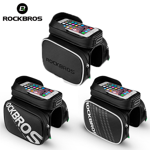 ROCKBROS los impermeable bolso de la pantalla táctil del teléfono del Bolsa de tubo superior MTB cuadro de bicicleta de carretera frente bolso y mochila accesorios de bicicleta ► Foto 1/6