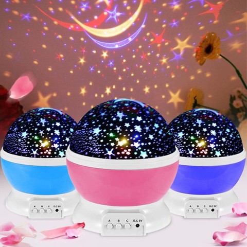 Novedad luminosa juguetes romántico cielo estrellado de proyector de luz de noche LED de luz de noche USB creativo cumpleaños juguetes para los niños ► Foto 1/1