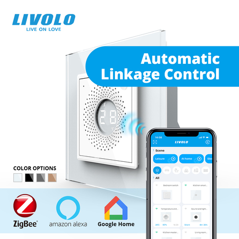 LIVOLO-Sensor de inducción de humedad y temperatura estándar europeo, Control inalámbrico por Wifi, Interior de medición Real ► Foto 1/6