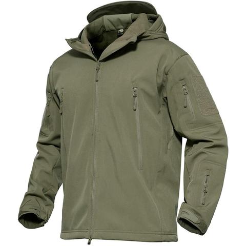 Chaqueta táctica con capucha para hombre, forro polar térmico militar resistente al agua, suave, para nieve, esquí de invierno, senderismo, prendas para exterior ► Foto 1/6