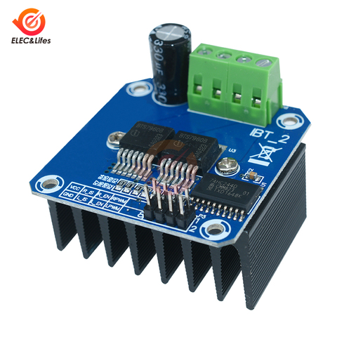 Doble BTS7960 B BTS7960B 43A h-bridge Placa de módulo de controlador de Motor de alta potencia para Arduino MCU Smart Car Robot diagnóstico de corriente ► Foto 1/6