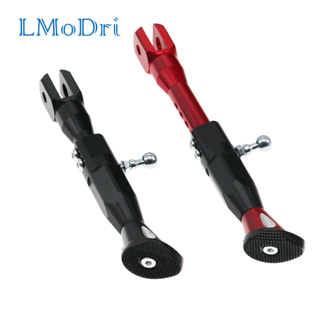 LMoDri motocicleta altura ajustable 21-25CM Kickstands Motor Scooter modificado pie soporte CNC aleación de aluminio soporte lateral ► Foto 1/6