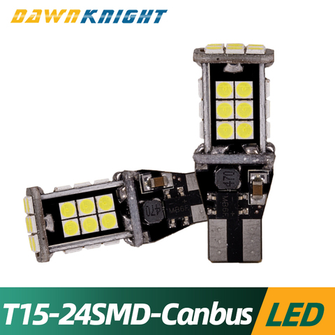 2 uds T15 W16W luz Led de freno trasero de señal de vuelta de luz 3030 24SMD Canbus sin errores de coche lámpara de señal T15 W6W reserva de apoyo Luz ► Foto 1/6