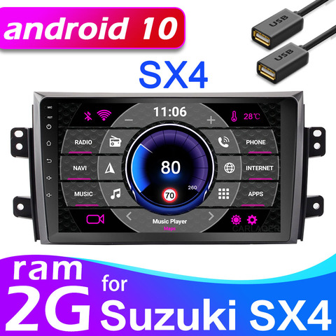 2 din Android gps para Suzuki SX4 2006, 2007, 2008, 2009, 2010, 2011, 2012, 2017 2Din coche grabadora de Radio Estéreo WIFI reproductor de dvd del coche ► Foto 1/6