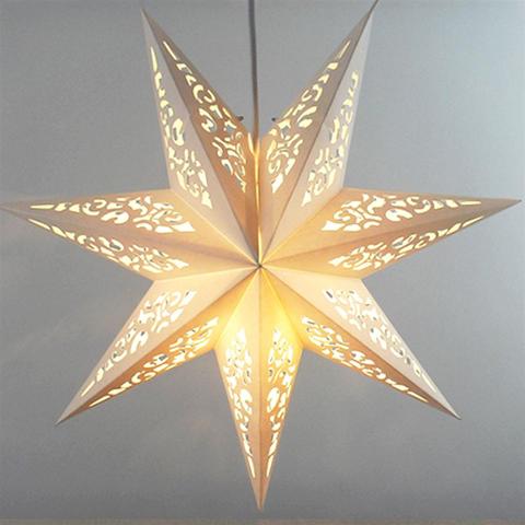 Rejilla hueca de estrellas para fiestas, farol de papel, estrellas, decoración colgante de jardín para fiesta de Navidad, 45cm ► Foto 1/6