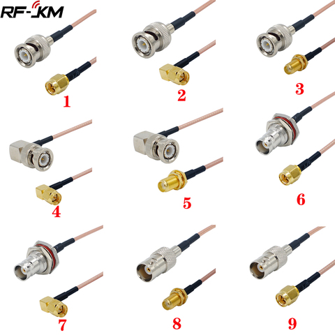 Cable SMA macho a BNC macho, Cable conector recto RG316 RF Jumper pigtail macho a hembra, ángulo recto RF Coaxial ► Foto 1/6