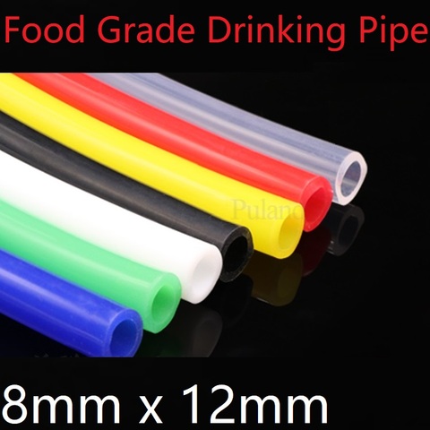 Tubo de silicona de 8x12 ID, 8mm OD, 12mm de grosor, manguera de goma Flexible de 2mm, Conector de agua para bebidas de leche y cerveza de grado alimenticio ► Foto 1/6