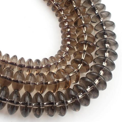 Cuarzos ahumados cuentas liso Natural suelto Rondelle espaciador perlas para joyería haciendo 6/8/10mm Diy accesorios de la pulsera 15 ”Strand ► Foto 1/5