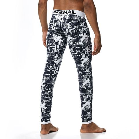 Jockmail-Pantalones largos con estampado de rayas para hombre, ropa interior térmica con estampado de hojas de arcoíris, mallas térmicas ► Foto 1/6