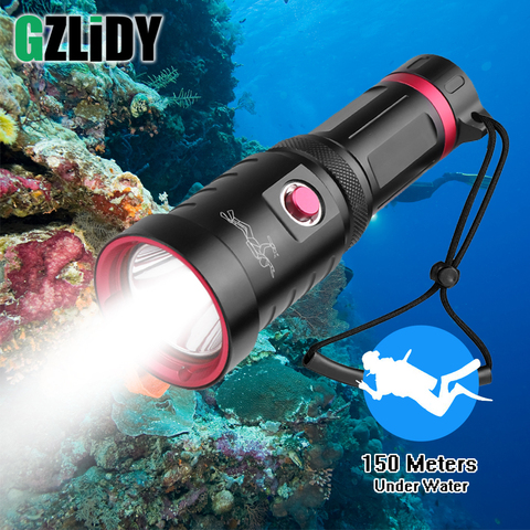 Linterna de buceo LED Super brillante P70.2, lámpara de buceo profesional IPX8, 150M, linterna sumergible, resistente al agua, 26650/18650 ► Foto 1/6