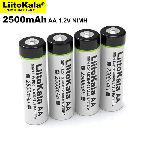 Liitokala-batería recargable Ni-MH de 1,2 V, AA, 2500mAh, para pistola de temperatura, control remoto, ratón, juguete, ventilador eléctrico, 12 Uds. ► Foto 1/5