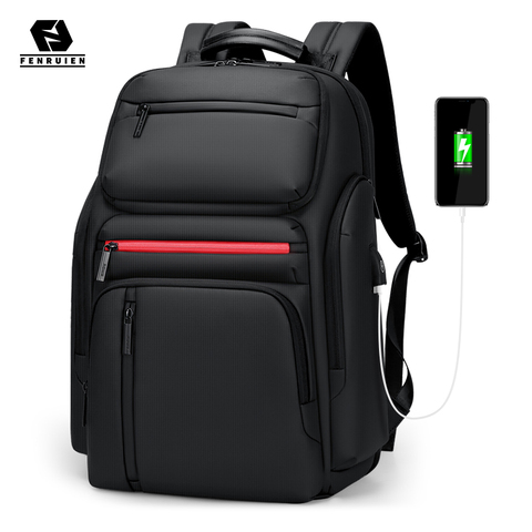 Fenruien-Mochila moderna para hombre de gran capacidad multifunción, bolsa para ordenador portátil con puerto de carga USB, mochila escolar para adolescentes, maleta masculina para viaje de negocios ► Foto 1/6