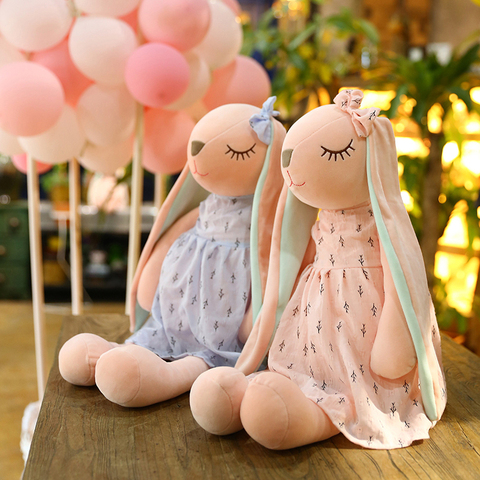 Conejo de peluche kawaii de orejas largas para niños y niñas, muñecos de Comodidad para dormir de peluche de 35-65CM, 1 unidad ► Foto 1/6