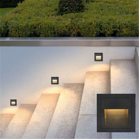 Luz de pared impermeable IP65, luces Led subterráneas para escaleras, luz de pie para exteriores, lámpara de pared de esquina empotrada, luz de jardín exterior ► Foto 1/6