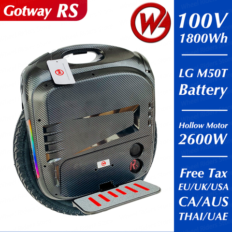 Gotway RS Begode RS monociclo 18 pulgadas RS 19 eléctrico Monowheel 2600W LG 100V 1800Wh 2022 nuevo de alta velocidad de par ► Foto 1/5