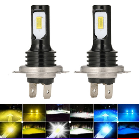 2 uds MINI bombillas de faro delantero de coche LED luz del coche 6500K 12000LM 80W H1 H3 H4 H7 H8 H11 9005, 9006 llevó la luz de niebla 200M gama de iluminación ► Foto 1/6