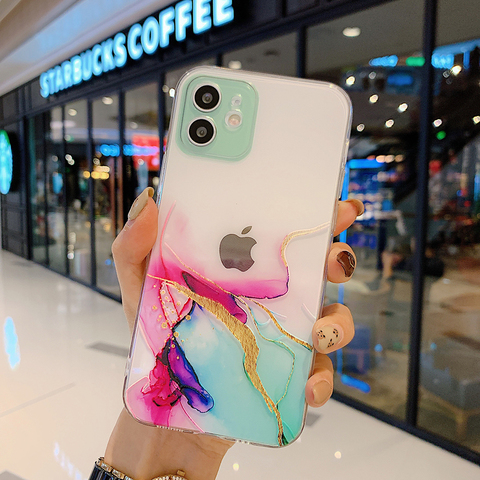 Funda de teléfono a prueba de golpes para IPhone, Funda con estampado de acuarela para IPhone 12, 11 Pro, X, XR, Max, 8, 7 Plus, XS, Max ► Foto 1/6