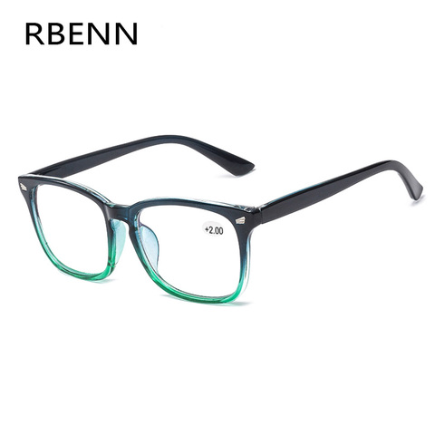 RBENN-gafas de lectura para hombres y mujeres, lentes de ordenador para leer, antiluz azul, para presbicia, Gaming, con cubierta verde de resina + 1,75 ► Foto 1/6