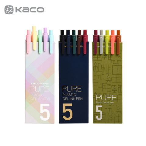 KACO-Bolígrafo de Gel de 0,5mm de recarga, tinta lisa, escritura, duradero, 5 colores, Vintage, juego de regalo ► Foto 1/6