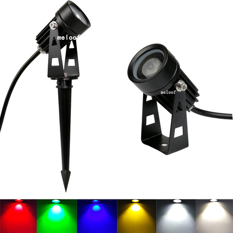 Luz led para jardín de paisaje con punta impermeable, 12V, 220V, RGB, IP65, exterior, lámpara de jardín de 3w ► Foto 1/6