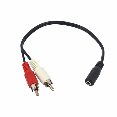 3,5mm Cable de Audio estéreo hembra a 2RCA macho Aux Cable de Audio 2 RCA Y adaptador para DVD TV VCR a auriculares amplificador altavoz Jack ► Foto 1/4