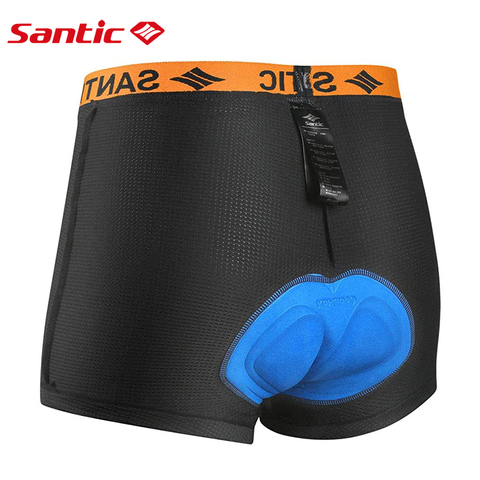 Santic-ropa interior de ciclismo para hombre y mujer, pantalones cortos con almohadilla 3D para bicicleta de montaña, con cintura elástica y Gel ► Foto 1/6