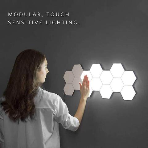 LTOON-Lámpara de muro táctil, ensamblaje Modular creativo de nido de abeja, lámpara Helios Quantum, decoración de LED magnético, luz de pared, lámpara de dormitorio ► Foto 1/6