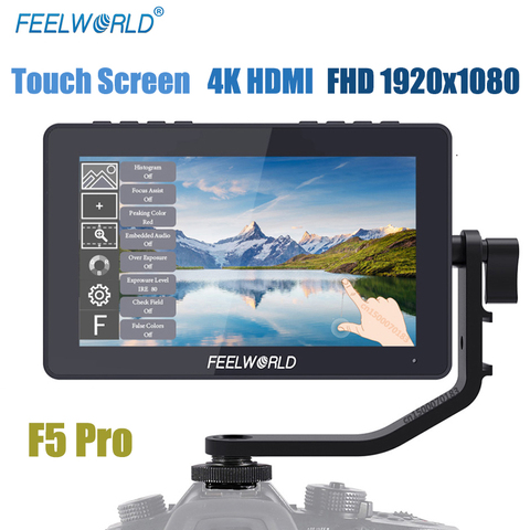 FEELWORLD-Monitor de campo F5 Pro para cámara, pantalla táctil 3D LUT IPS FHD 5,5x1920 4K HDMI, compatible con vídeo para plataforma de cardán, 1080 pulgadas ► Foto 1/6