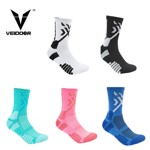 Veidoorn-Calcetines deportivos de alta calidad para hombre y mujer, medias transpirables para ciclismo, baloncesto, correr, senderismo y Tenis ► Foto 1/6