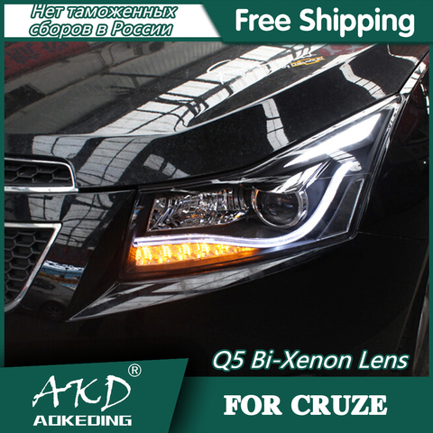 AKD estilo de coche lámpara de cabeza para faros Chevrolet Cruze 2009-2015-LED faro DRL Q5 Bi Xenon lente alta baja y estacionamiento de haz ► Foto 1/6